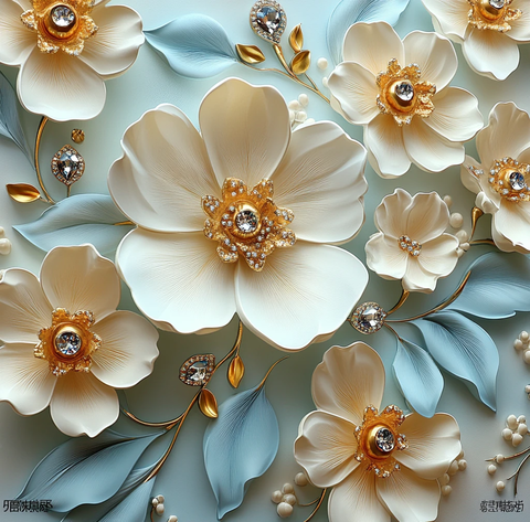花朵珠宝墙纸