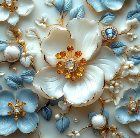 花朵珠宝墙纸