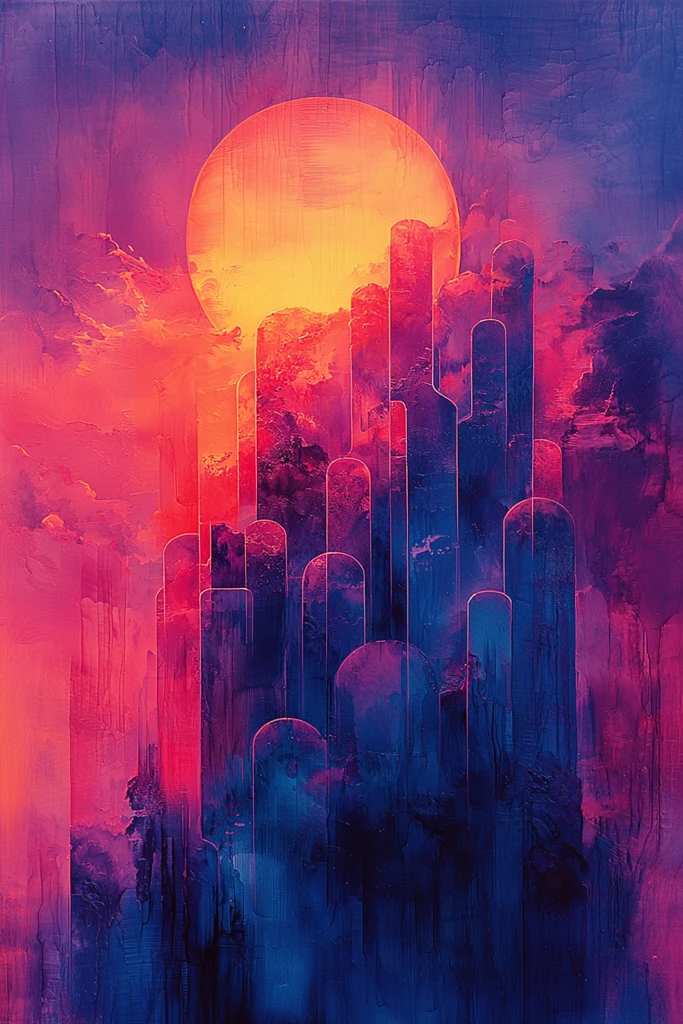 蓝紫色调图形设计