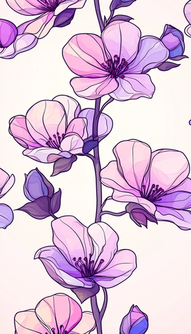 春日花卉手绘图案