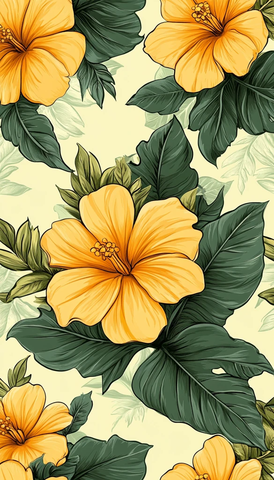 春日花卉手绘图案