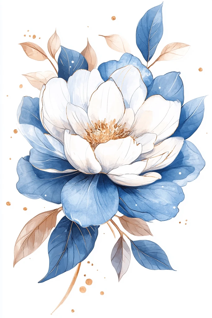 抽象花朵金色边框