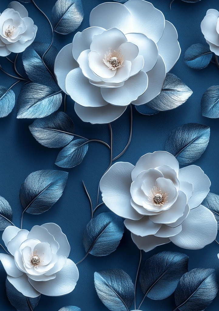 银色玫瑰叶纹纸