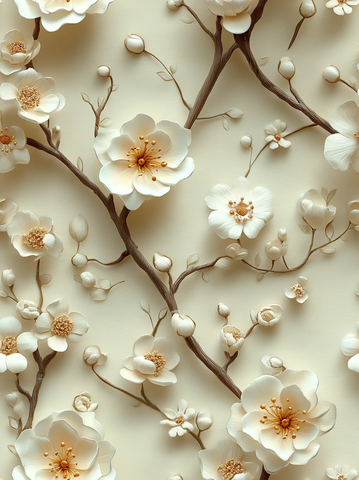 塑料花朵藤蔓壁纸