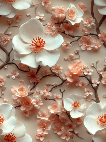 塑料花朵藤蔓壁纸