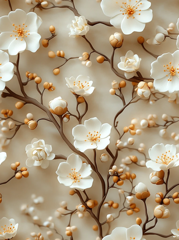 塑料花朵藤蔓壁纸