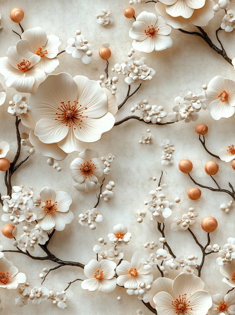 塑料花朵藤蔓壁纸