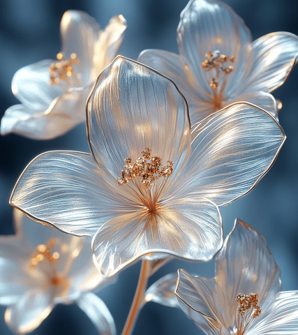 银花银叶银瓣图