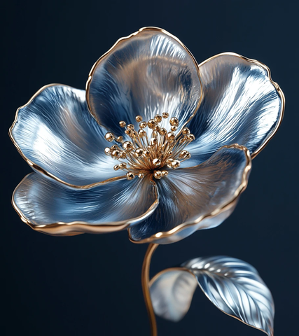 银花银叶银瓣图