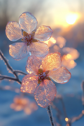 雪色透明花