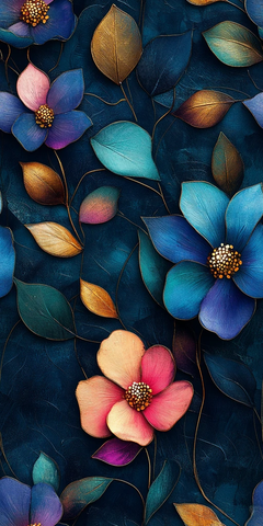 多彩花纹抽象图案