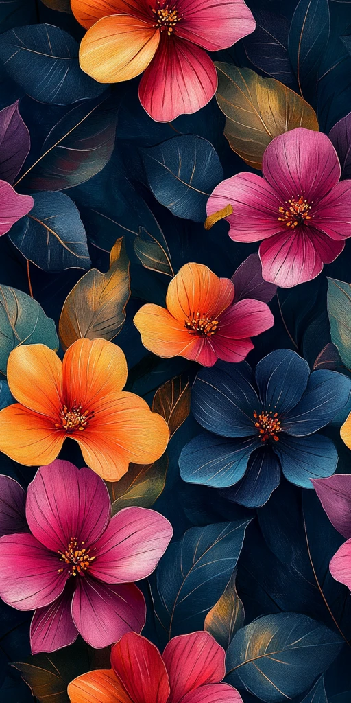 多彩花纹抽象图案