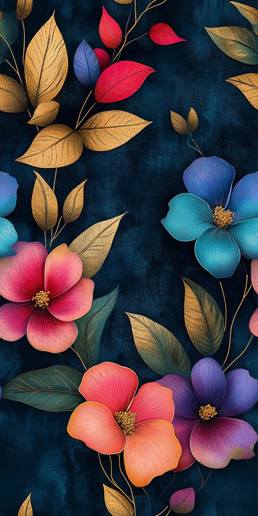 多彩花纹抽象图案