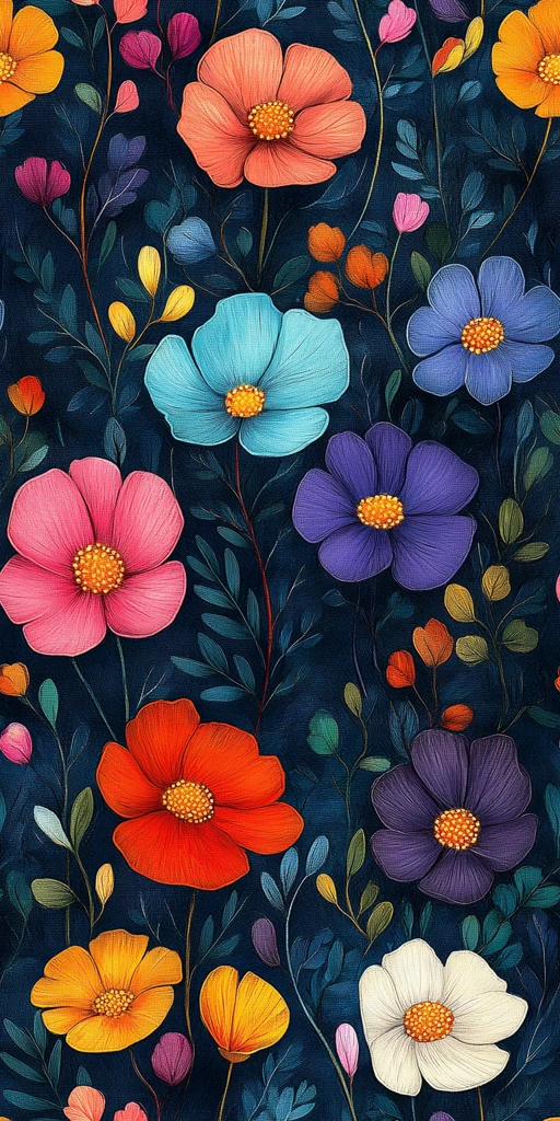 多彩花纹抽象图案