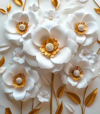 白金花束纸艺墙饰