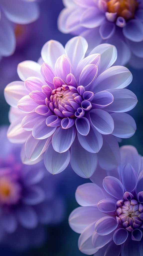 紫色白色大丽花