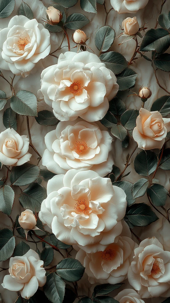 白玫瑰珍珠壁纸