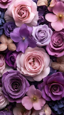 玫瑰花紫罗兰图案