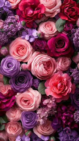 玫瑰花紫罗兰图案