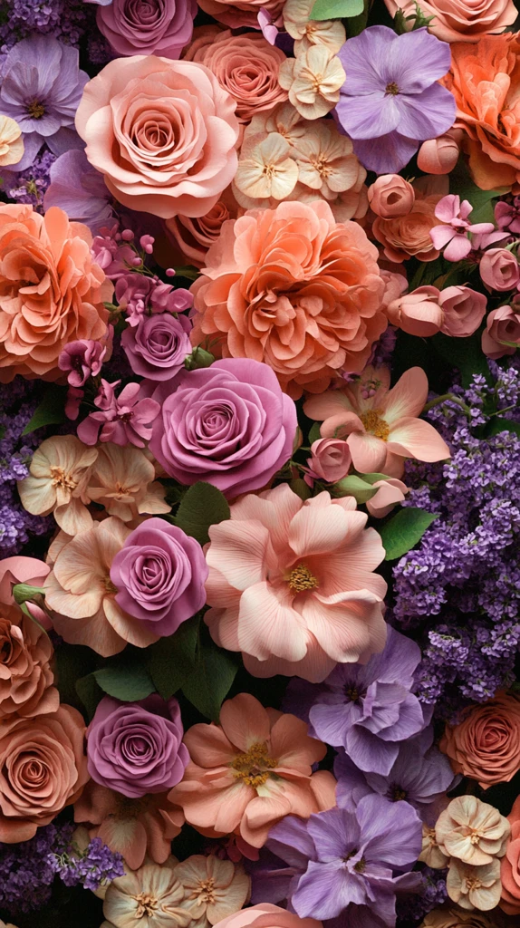 玫瑰花紫罗兰图案