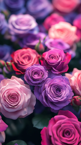 玫瑰花紫罗兰图案