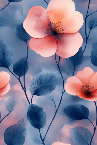 水彩矢量花朵图案