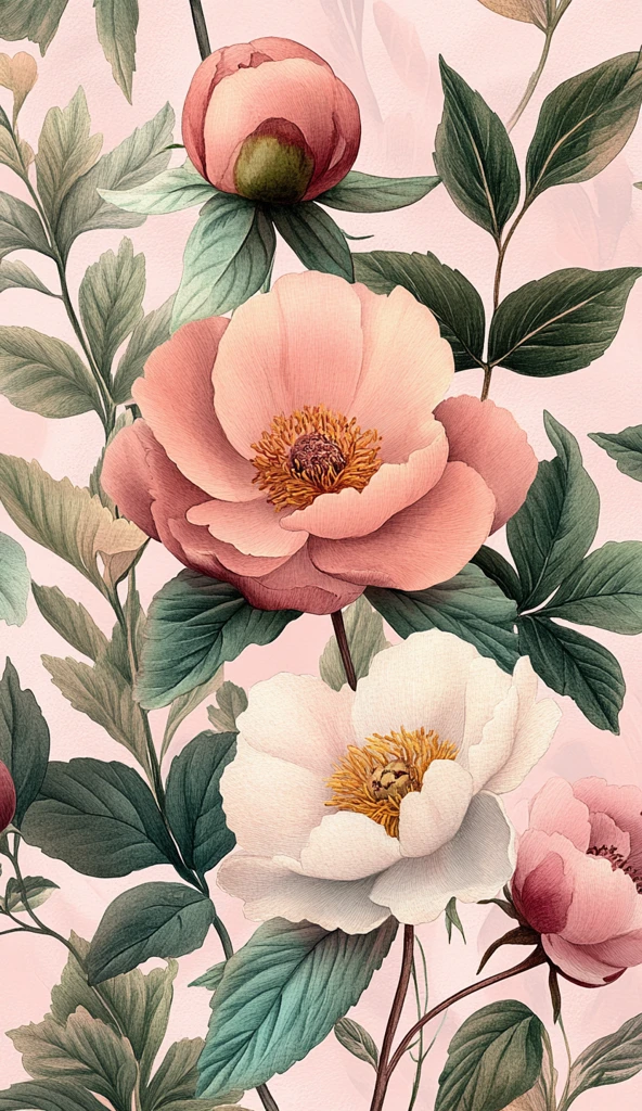 粉彩牡丹黑莓花纹