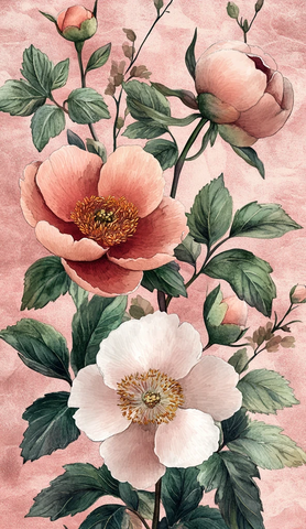 粉彩牡丹黑莓花纹