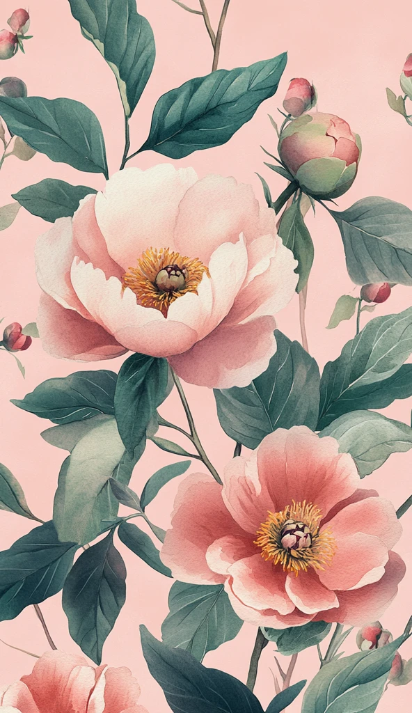 粉彩牡丹黑莓花纹