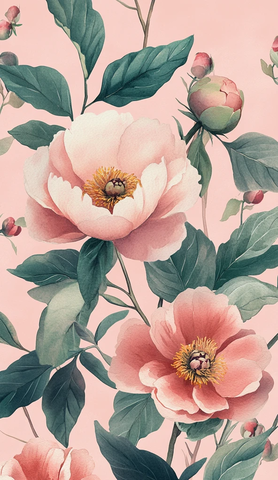 粉彩牡丹黑莓花纹