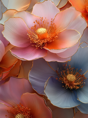 酒精墨水金色花瓣