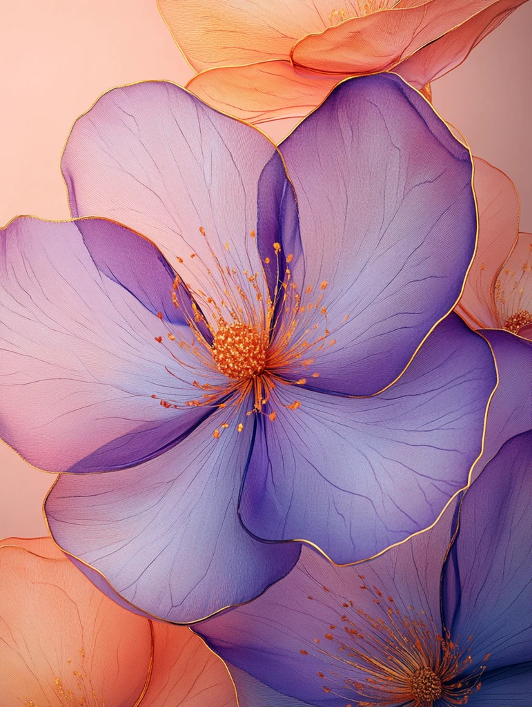 酒精墨水金色花瓣