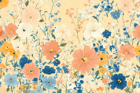 复古小花印花图案