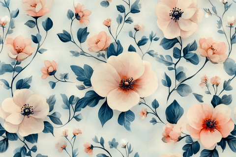 复古小花印花图案