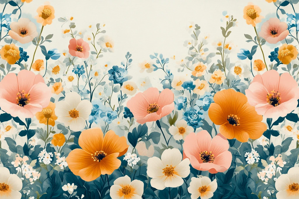 复古小花印花图案