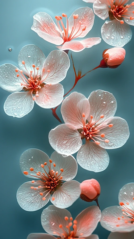 粉色白色小花树脂