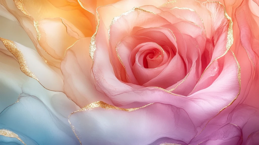 彩虹玫瑰酒精墨水壁纸