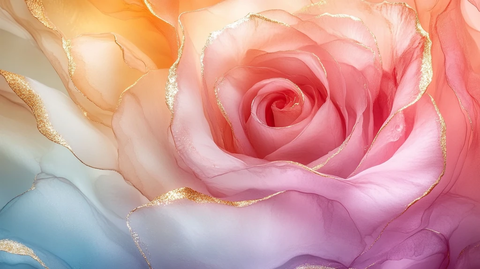 彩虹玫瑰酒精墨水壁纸