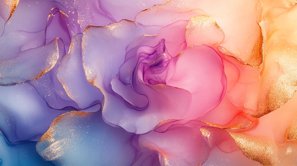 彩虹玫瑰酒精墨水壁纸