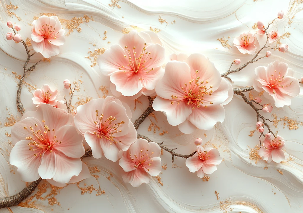 粉色樱花白叶黄金纹