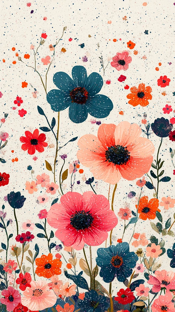 亮色亮片花朵图案