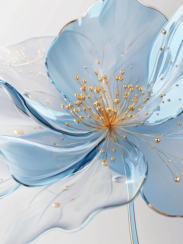 蓝色花瓣金色雄蕊