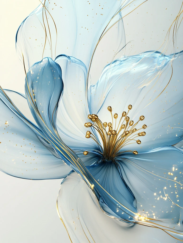 蓝色花瓣金色雄蕊