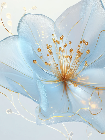 蓝色花瓣金色雄蕊