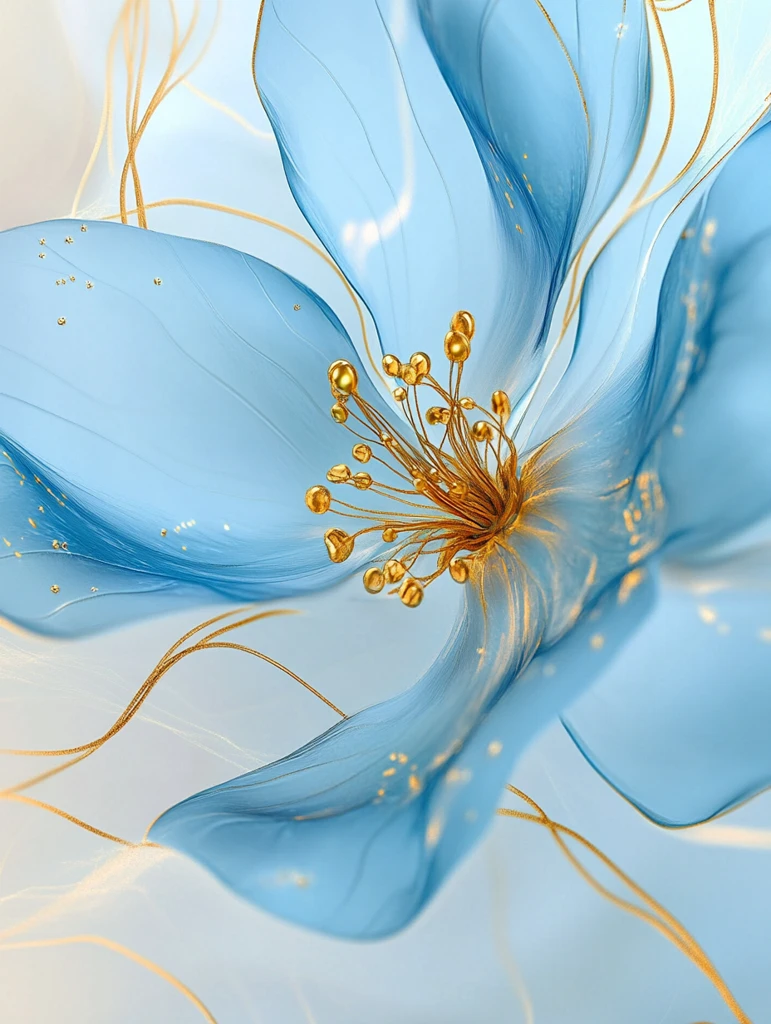 蓝色花瓣金色雄蕊