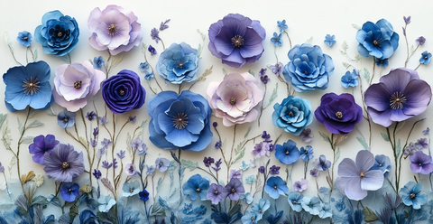 水彩纸花刺绣图案