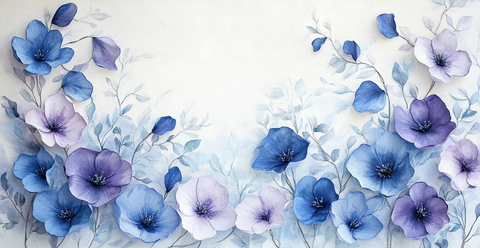 水彩纸花刺绣图案