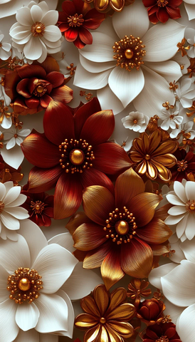 金色波西米亚花纹