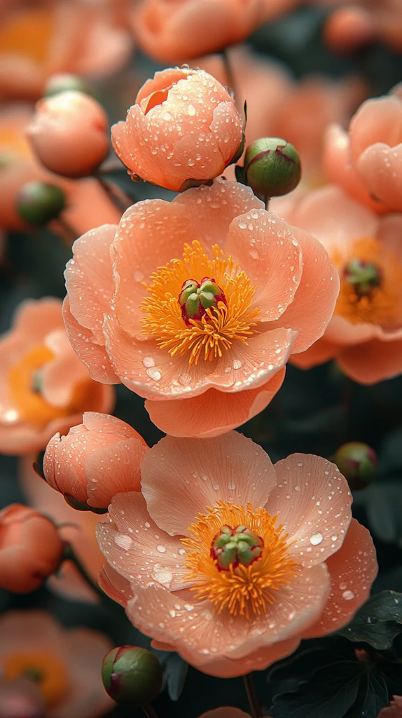 牡丹簇拥盛开图