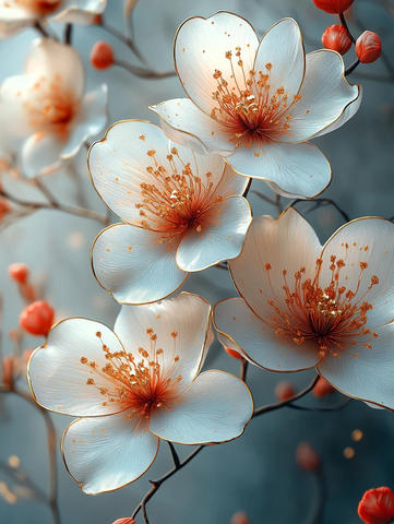 白红花金装饰画